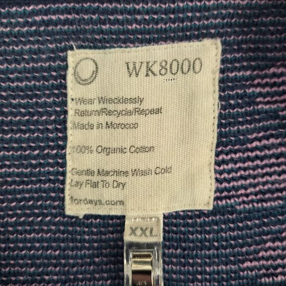 For Days Oversized Floral Crew Sweater 100% Cotton Navy Blue Women's Size XXL - Picture 3 of 3